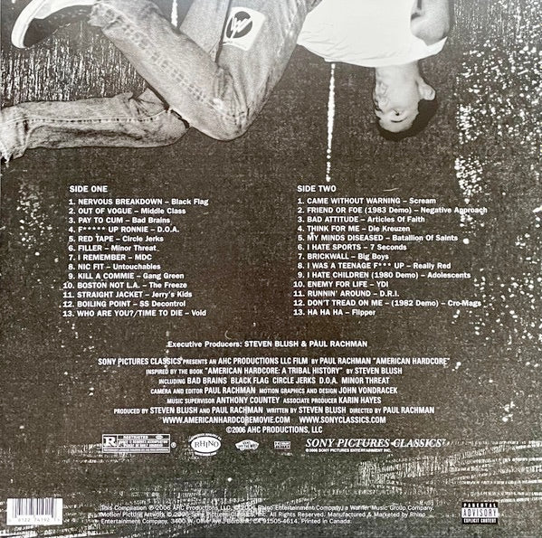 Image of Back Cover of 3314064C: LP - VARIOUS, American Hardcore: The History Of American Punk Rock 1980-1986 (Rhino Records; RHI1 74192, US 2006, No Inner)   VG/VG+