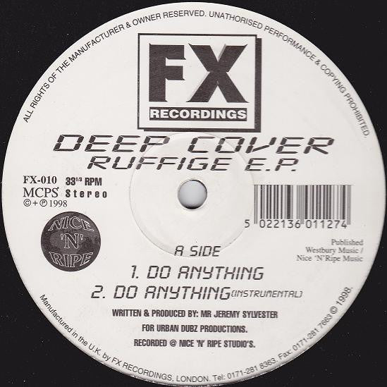 Image of Front Cover of 12" - /VG - DEEP COVER, Ruffige E.P. (FX Recordings ; FX-010, UK 1998), light marks only. pen on label,  - 2246128S