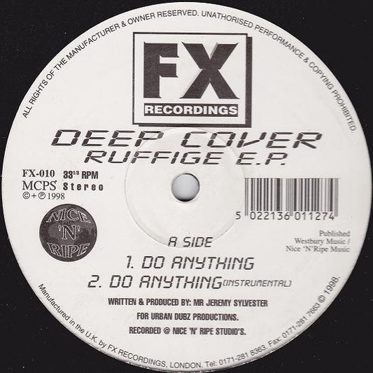 Image of Front Cover of 12" - /VG - DEEP COVER, Ruffige E.P. (FX Recordings ; FX-010, UK 1998), light marks only. pen on label,  - 2246128S