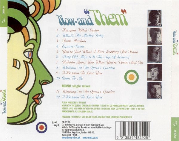 Image of Back Cover of 3314147C: CD - THEM, Now - And "Them" (Rev-Ola; CR REV 29, UK 2003 Reissue, Jewel Case)   VG+/VG+