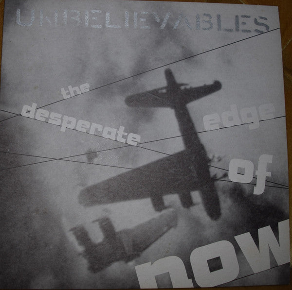 Image of Front Cover of 3324298E: 12" EP - UNBELIEVABLES, The Desperate Edge Of Now (Jaguar Ride ; JAGD-01, UK 1998, Textured Sleeve, Insert, White Vinyl, One Sided, Screen Printed B-Side)   VG+/EX