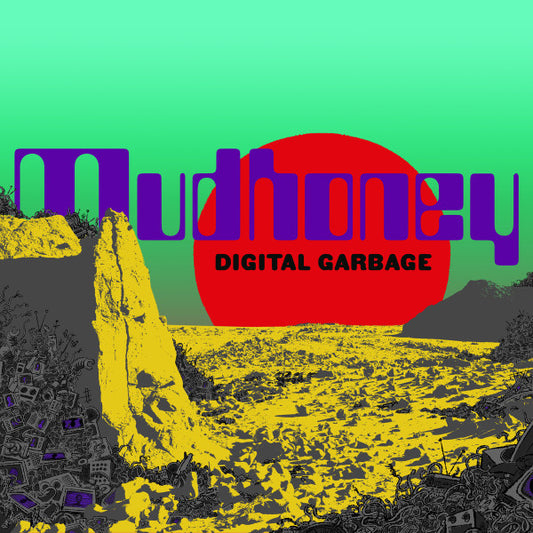 Image of Front Cover of 3324295E: LP - MUDHONEY, Digital Garbage (Sub Pop; SP1225, Europe 2018, Die Cut Sleeve, Inner, Green Sea Foam Loser Edition) Opened Instore  EX/EX