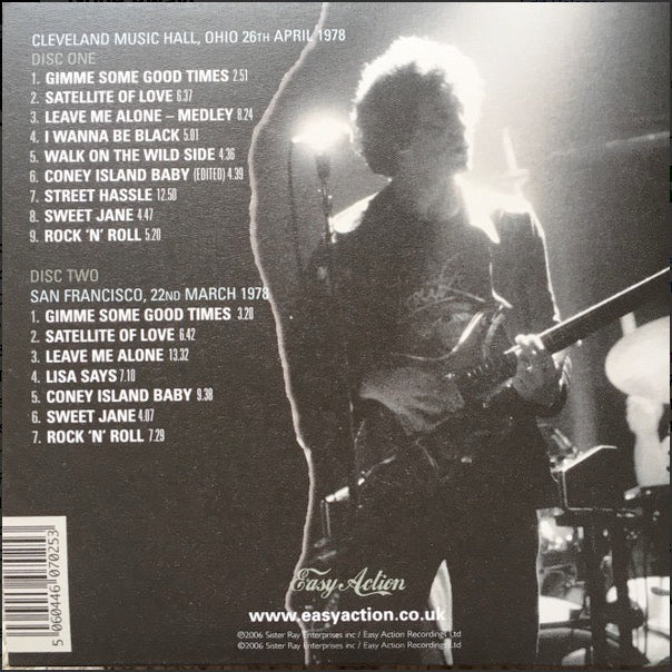 Image of Back Cover of 3234272E: 2xCD - LOU REED, Waltzing Matilda (Love Has Gone Away) (Easy Action; EARS099, UK 2016, Digipak, Booklet)   EX/EX