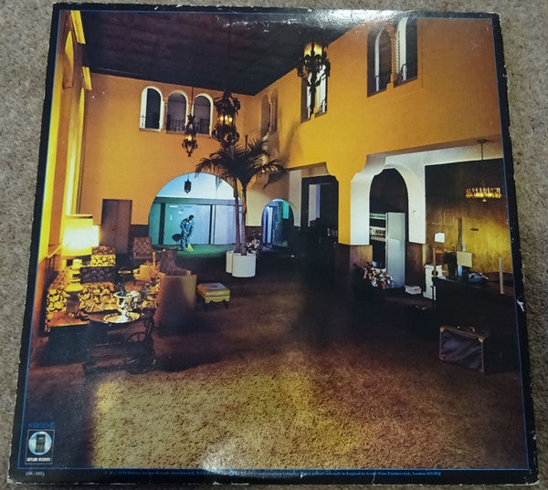 Image of Back Cover of LP - VG/G+ - EAGLES, Hotel California (Asylum Records; K 53051, UK , Inner, Poster, ARUN Run Out), ,  - 3726044E