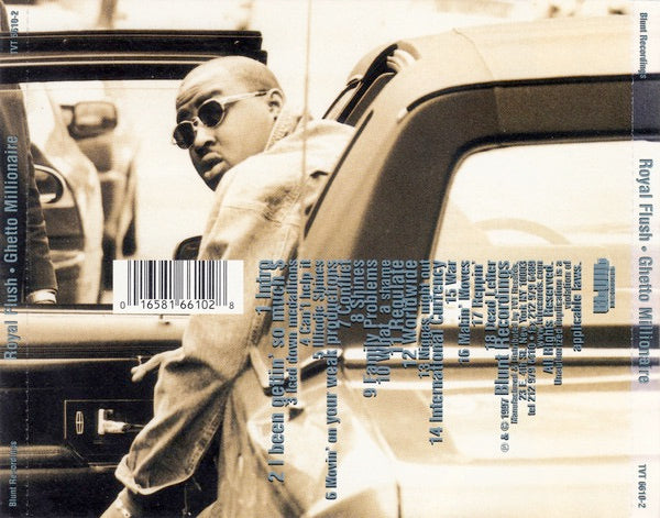 Image of Back Cover of 3314358C: CD - ROYAL FLUSH, Ghetto Millionaire (Blunt Recordings; TVT 6610-2, US 1997, Jewel Case)   VG+/VG+