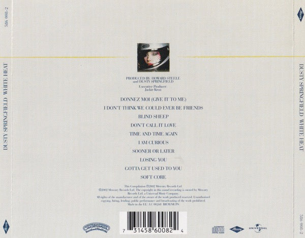 Image of Back Cover of CD - VG+/VG+ - DUSTY SPRINGFIELD, White Heat (Mercury; 586 008-2, UK & Europe 2002 Reissue, Jewel Case, Booklet), ,  - 2616002C