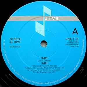 Image of Front Cover of 3414028C: 12" - IMPI, Impi (Jive; JIVE T 24, UK 1982, Company Sleeve) Light marks. WOL.  G+/VG