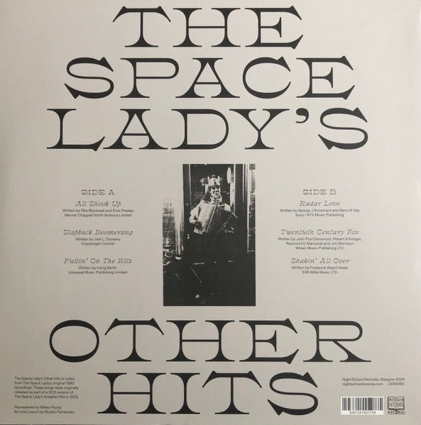 Image of Back Cover of 3414109C: LP - THE SPACE LADY, The Space Lady's Other Hits (Night School; LSSN090, UK 2024, Clear Vinyl) Still In Shrinkwrap  EX/EX