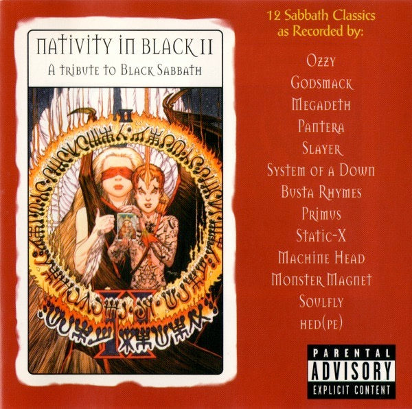 Image of Front Cover of 3414146C: CD - VARIOUS, Nativity In Black II: A Tribute To Black Sabbath (Divine Recordings; 7243 5 26095 2 9, Europe 2000, Jewel Case)   VG+/VG+