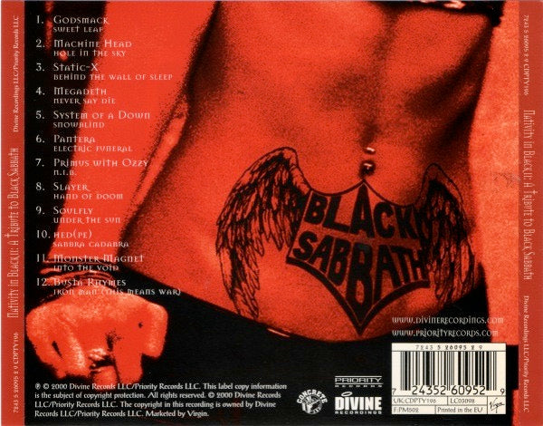 Image of Back Cover of 3414146C: CD - VARIOUS, Nativity In Black II: A Tribute To Black Sabbath (Divine Recordings; 7243 5 26095 2 9, Europe 2000, Jewel Case)   VG+/VG+