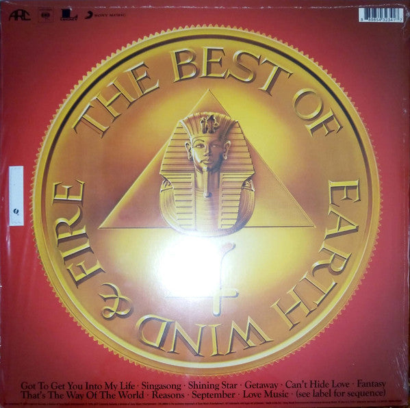 Image of Back Cover of LP - VG+/EX - EARTH, WIND & FIRE, The Best Of Earth, Wind & Fire Vol. 1 (Legacy; 88985432341, Europe 2017 Reissue, Insert), Light creasing around edges of sleeve.,  - 3426018E