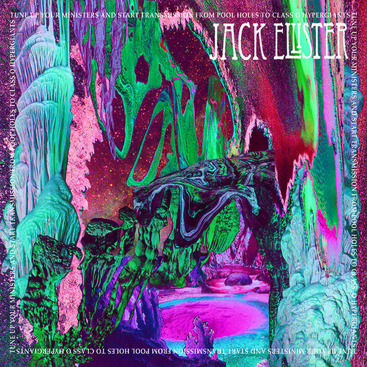 Image of Front Cover of 3444170S: LP - JACK ELLISTER, Tune Up Your Ministers And Start Transmission From Pool Holes To Class O Hypergiants (Fruits de Mer Records; Friends Of The Fish 5, UK 2016, Limited Edition, Numbered, Aqua Marbled)   VG+/VG+