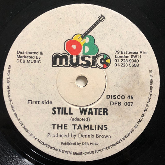 Image of Front Cover of 3424196E: 12" - THE TAMLINS / AUGUSTUS PABLO & THE REVOLUTIONARIES, Still Water / Spirit Of Umoja (D.E.B. Music; DEB 007, UK 1980s Reissue)   /VG