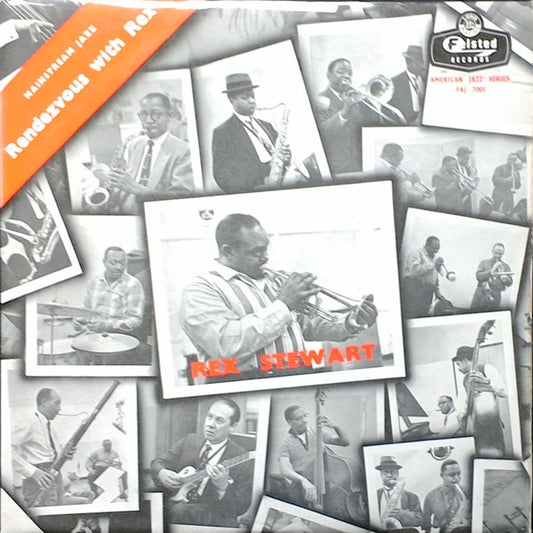 Image of Front Cover of 3414302C: LP - REX STEWART, Rendezvous With Rex (Felsted; FAJ 7001, UK 1959 Reissue, Laminated Flipback Sleeve, Mono) Sleeve has pen on reverse and some discolouration  VG/G