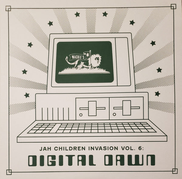 Image of Front Cover of 3414348C: LP - VARIOUS ARTISTS, Jah Children Invasion Vol. 6: Digital Dawn (Wackie's; DKR-276, US 2024) Brand new.  EX/EX