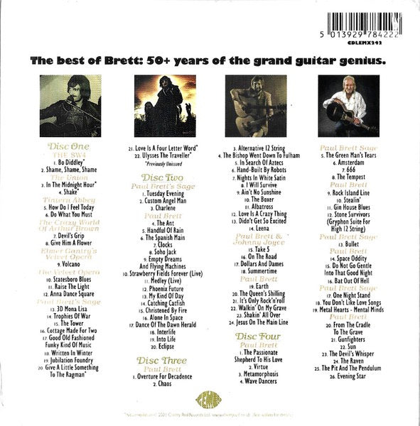 Image of Back Cover of 3434145E: 4xCD - PAUL BRETT, Stone Survivor (Anthology) (Lemon Recordings; CDLEMX242, UK & Europe 2021, Digipak, 4 Inners & Booket)   EX/EX