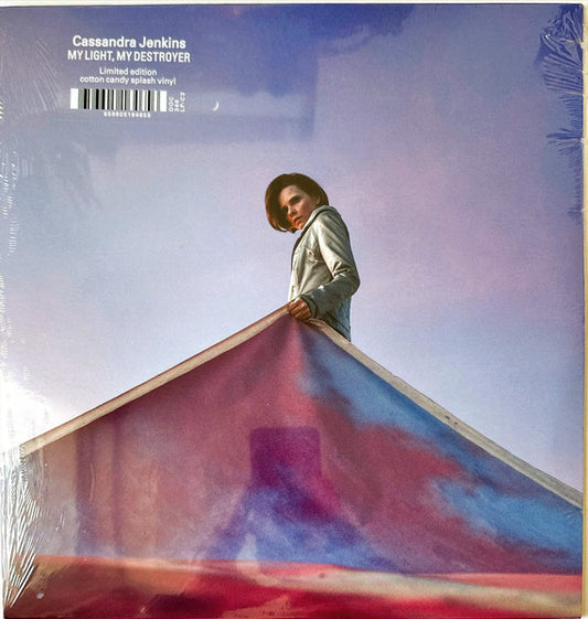 Image of Front Cover of 3945199S: LP - CASSANDRA JENKINS, My Light, My Destroyer (Dead Oceans; DOC346 LP-C3, Europe 2024, Insert & Die Cut Inner, Cotton Candy Splash Vinyl, �Cosmic Companion� bonus CD of additional material) Still in shrinkwrap with hype sticker.  VG+/VG+