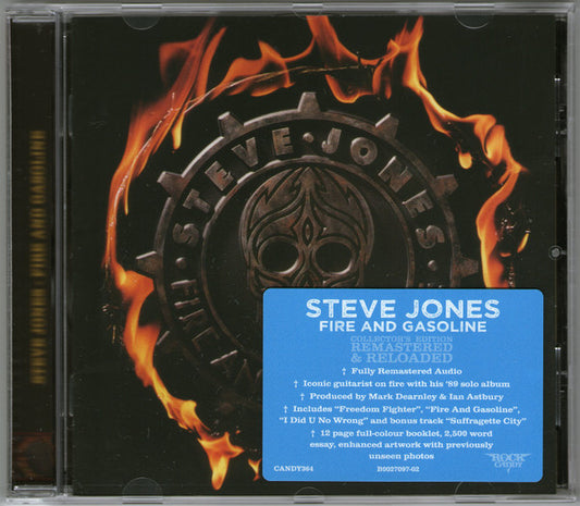 Image of Front Cover of 3534015E: CD - STEVE JONES, Fire And Gasoline (Rock Candy; CANDY364, UK & US 2019)   VG+/VG+