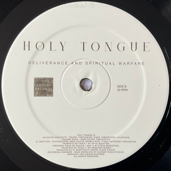 Image of Label Cover of LP - VG+/VG - HOLY TONGUE, Deliverance And Spiritual Warfare (Amidah; AMIDAH005, UK 2023, Picture Sleeve), Strong VG,  - 3126345E