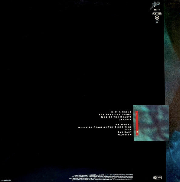 Image of Back Cover of LP - VG/VG - SADE, Promise (Epic; EPC 86318, Epic  � 86318, Europe 1985, Gatefold, No Inner, White title on front sleeve), Light hairlines. Inside of gatefold has a tear as the two flaps were stuck together.,  - 4126225E