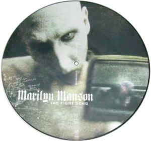 Image of Front Cover of 3524096E: 12" - MARILYN MANSON, The Fight Song (Polydor; 497 491 1 , UK 2001, Clear Plastic Sleeve, Picture Disc)   /VG+