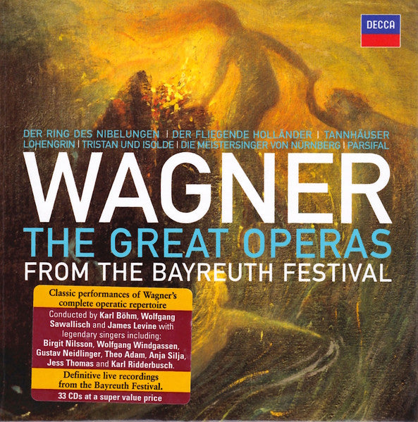 Image of Front Cover of 33xCD - VG+/VG+ - VARIOUS, Wagner: The Great Operas From The Bayreuth Festival (Decca; 478 0279, Europe 2008, Box Set, Booklet), ,  - 3336013E