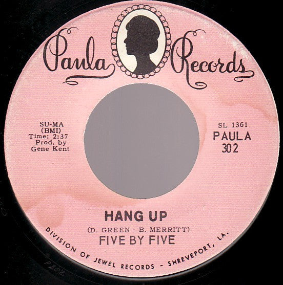 Image of Back Cover of 3524256E: 7" - FIVE BY FIVE, Fire / Hang Up (Paula Records; PAULA 302, US 1968, Plain sleeve) Marks on disc. Tear on A side label.  /G+