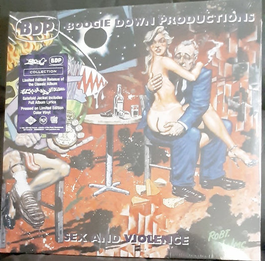 Image of Front Cover of 3514147C: 2xLP - BOOGIE DOWN PRODUCTIONS, Sex And Violence (Get On Down; GET51515-LP, Europe 2024 Reissue, Purple Splatter Vinyl)   NEW/NEW