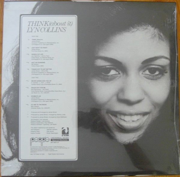 Image of Back Cover of 3514148C: LP - LYN COLLINS, Think (About It) (Get On Down; GET 54071-LP, US 2024 Reissue)   NEW/NEW