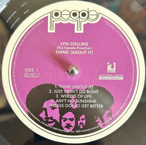 Image of Label of 3514148C: LP - LYN COLLINS, Think (About It) (Get On Down; GET 54071-LP, US 2024 Reissue)   NEW/NEW