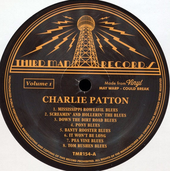 Image of Label of 3514186C: LP - CHARLEY PATTON, Complete Recorded Works In Chronological Order Volume 1 (Third Man Records; TMR154, US 2013, Print, Repress) Still In Shrinkwrap  EX/EX