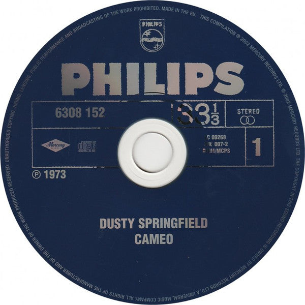 Image of Label of 3534092E: CD - DUSTY SPRINGFIELD, Cameo (Philips; 586 007-2, Europe 2002, Jewel Case)   EX/EX