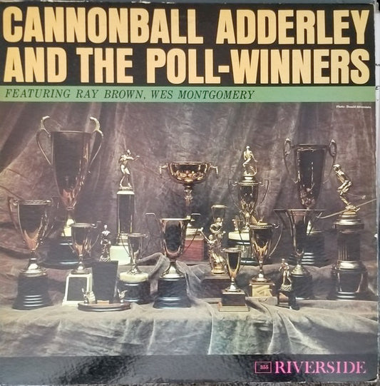 Image of Front Cover of 3514223C: LP - CANNONBALL ADDERLEY, Cannonball Adderley And The Poll-Winners Featuring Ray Brown And Wes Montgomery (Riverside Records; RLP 355, US 1960, Pasteback Sleeve, Mono) Sleeve worn at corners and edges; some light staining and discolouration on reverse  VG/G+