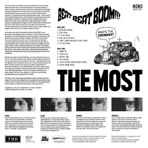 Image of Back Cover of 3524365E: LP - THE MOST, Beat Beat Boom!!! (CopaseDisques ; LP-020, Europe 2018, Insert, No CD) Strong VG+, Sleeve Creased  VG+/VG+