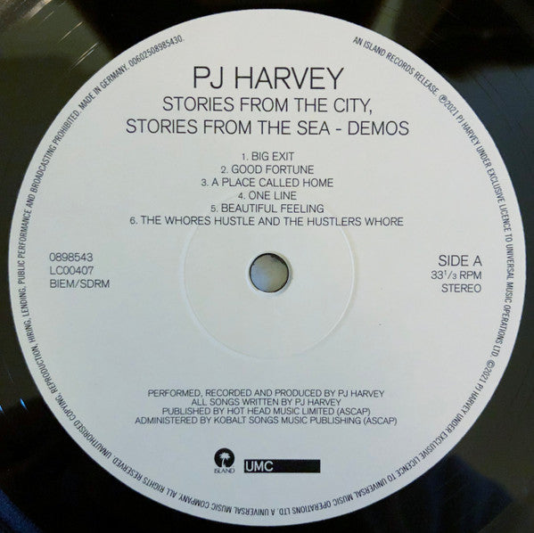 Image of Label Cover of LP - EX/VG+ - PJ HARVEY, Stories From The City, Stories From The Sea - Demos (Island Records; 0898543, Europe 2021, Inner), ,  - 3246218S