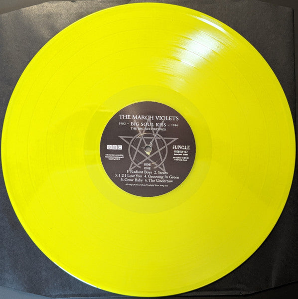 Image of Label of 3514249C: 2xLP - THE MARCH VIOLETS, Big Soul Kiss: The BBC Recordings (Jungle Records; FREUDLP132Y, UK 2022, Gatefold, Citrine Yellow Vinyl) Still in hype stickered sleeve.  VG+/EX