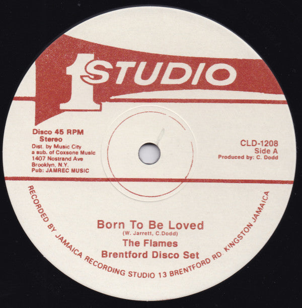 Image of Label of 3514302C: 12" - THE FLAMES, BRENTFORD DISCO SET / JACKIE MITTOO, ERNEST RANGLIN & JAH STONE, BRENTFORD DISCO SET, Born To Be Loved / Gold Streak (Studio One; CLD-1208, US 2022 Reissue, Company Sleeve, No Plastic Outer, Limited Edition)   VG+/VG+