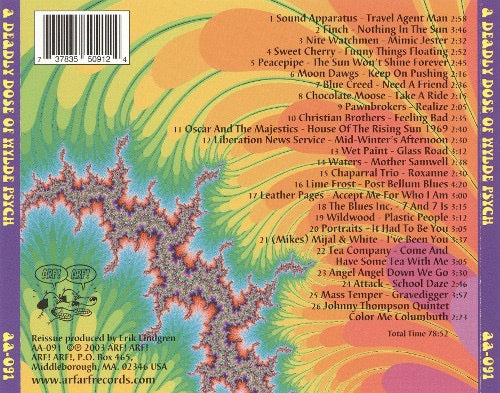 Image of Back Cover of 3514298C: CD - VARIOUS, A Deadly Dose Of Wylde Psych (Arf! Arf!; AA-091, US 2003, Jewel Case)   VG+/VG+