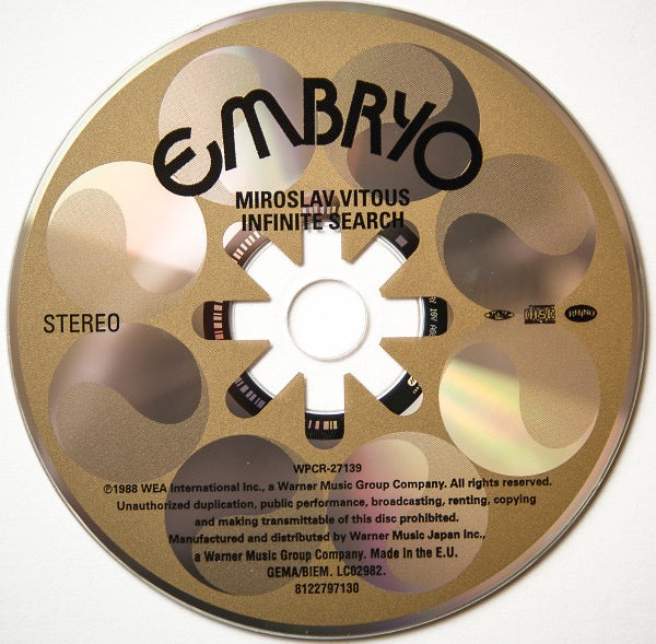 Image of Label of 3514311C: CD - MIROSLAV VITOUS, Infinite Search (Embryo Records; 8122-79713-0, Europe 2013 Reissue, Jewel Case)   VG+/VG+