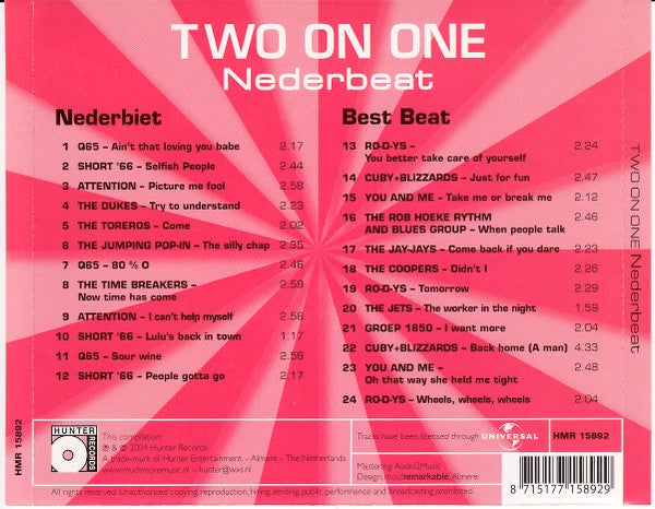 Image of Back Cover of 3514319C: CD - VARIOUS, Nederbeat - Nederbiet & Best Beat (Hunter Records; HMR 15892, Netherlands 2004, Jewel Case)   VG+/VG+