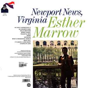 Image of Back Cover of 3514355C: LP - ESTHER MARROW, Newport News, Virginia (Flying Dutchman; FDS-113, UK 2022 Reissue, Gatefold, 180 Gram Vinyl) Shrink-wrap partly on sleeve  VG+/VG+