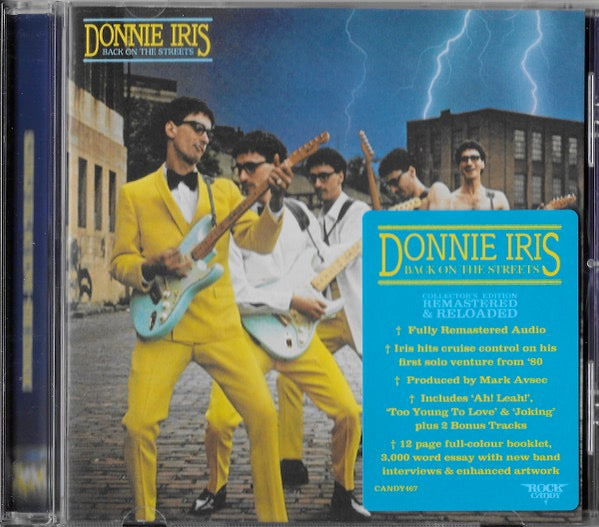 Image of Front Cover of 3514370C: CD - DONNIE IRIS, Back On The Streets (Rock Candy; CANDY467, UK 2021 Reissue, Jewel Case)   VG+/VG+