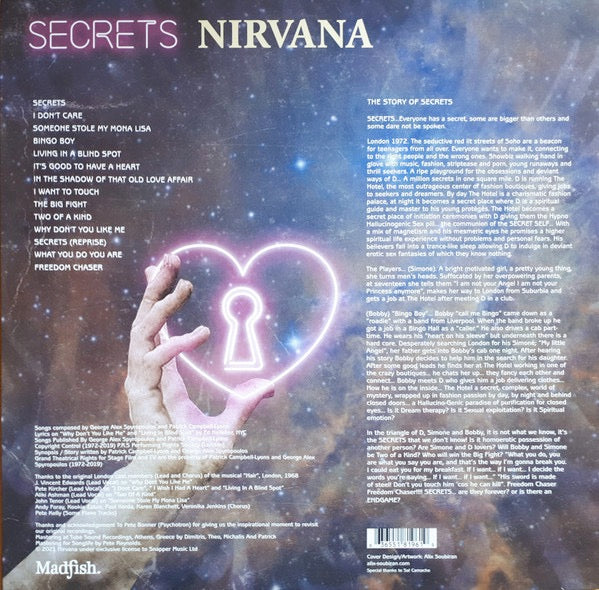 Image of Back Cover of 3514363C: LP - NIRVANA, Secrets (Snapper Music Ltd.; SMALP1196, UK 2022, Green Vinyl) Still In Stickered Shrinkwrap  EX/VG+