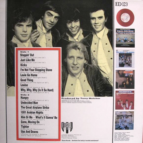 Image of Back Cover of LP - VG+/VG+ - PAUL REVERE & THE RAIDERS, Kicks (Edsel Records; ED 123, UK 1983, 2 Inserts), ,  - 1216181C