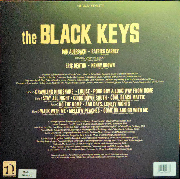 Image of Back Cover of 3624015E: 2xLP - THE BLACK KEYS, Delta Kream (Easy Eye Sound; 075597916881, USA & Europe 2021, Purple Haze vinyl)   VG+/VG+