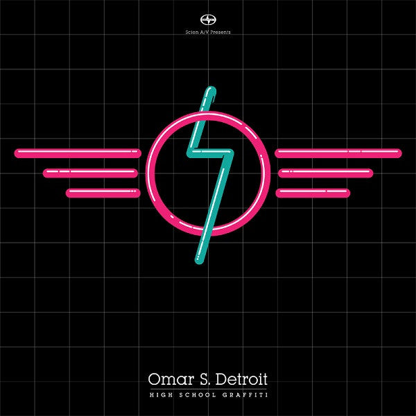 Image of Front Cover of 3624007E: 2xLP - OMAR S. DETROIT, High School Graffiti (Scion Audio/Visual; SA/V 4/12, US 2011, Picture Sleeve, 45 RPM, Disc 1: Pink Marbled Vinyl / Disc 2: Green Marbled Vinyl.)   VG/VG+