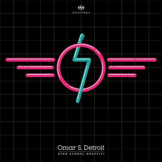 Image of Front Cover of 3624007E: 2xLP - OMAR S. DETROIT, High School Graffiti (Scion Audio/Visual; SA/V 4/12, US 2011, Picture Sleeve, 45 RPM, Disc 1: Pink Marbled Vinyl / Disc 2: Green Marbled Vinyl.)   VG/VG+