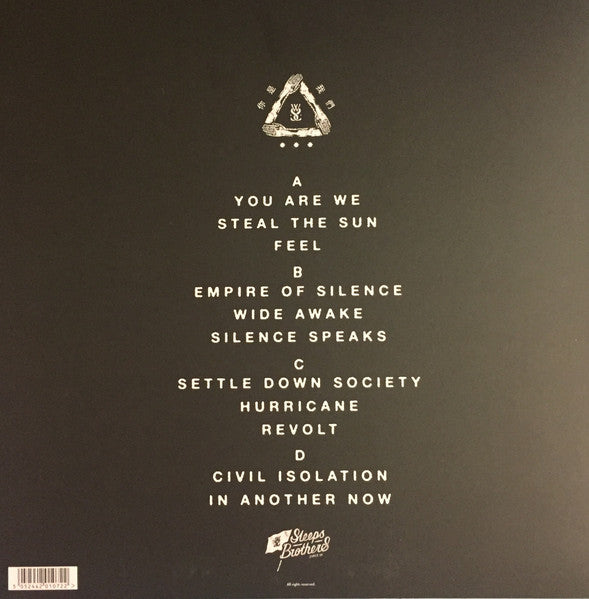 Image of Back Cover of 2xLP - VG+/VG+ - WHILE SHE SLEEPS, You Are We (Sleeps Brothers; WSS005LP, UK 2017, Gatefold, Insert, Aquamarine w/ Black Marble Vinyl), Strong VG+, Corner Bump,  - 1726539E