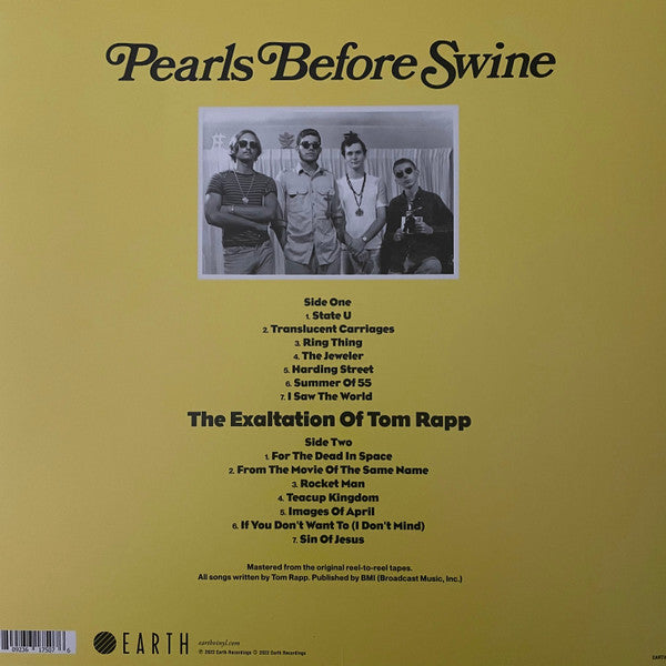 Image of Back Cover of 3614046C: LP - PEARLS BEFORE SWINE, The Exaltation Of Tom Rapp (Earth ; EARTHLP050, UK 2022, Inner, Postcard) Still in hype stickered shrinkwrap.  EX/EX