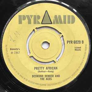 Image of Back Cover of 3654037S: 7" - DESMOND DEKKER & THE ACES, Sabotage / Pretty African (Pyramid; PYR 6020, UK 1967, Plain sleeve) Marks on vinyl. No centre. WOL.  /G+